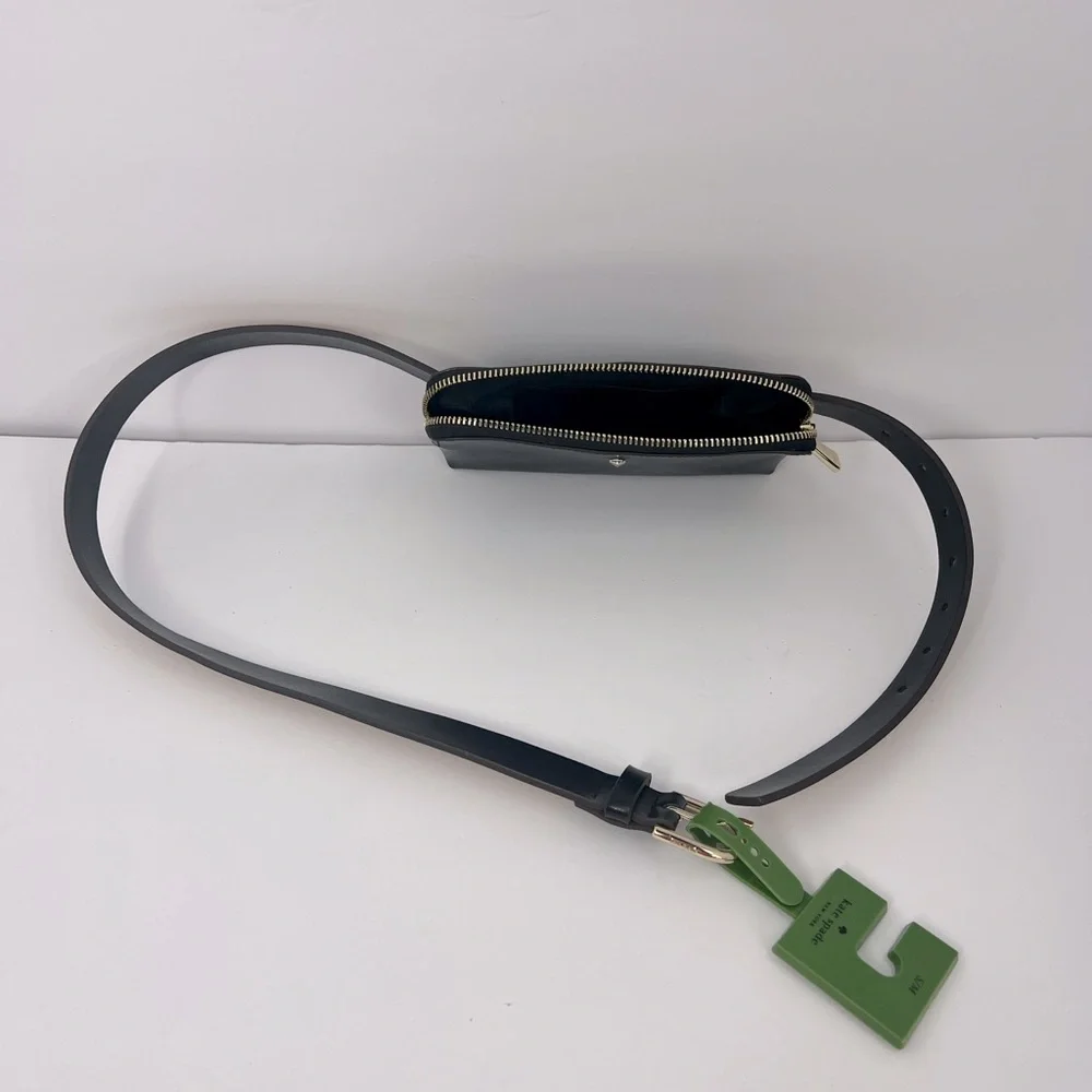 KATE SPADE WALLET BELTED PURSE FANNY PACK LEATHER SIZE SMALL/MEDIUM, BLACK COLOR - Picture 5 of 13